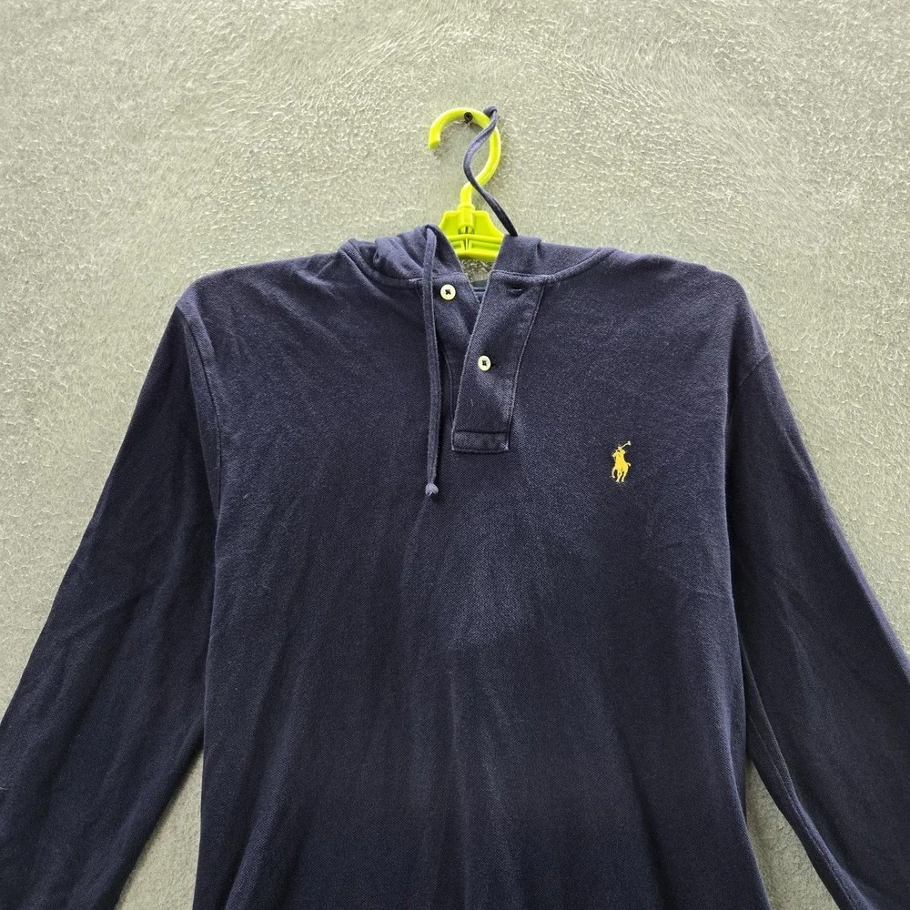 Polo By Ralph Lauren Men Sweatshirt S Navy Embroidered Pony‎ Button Logo Y2K